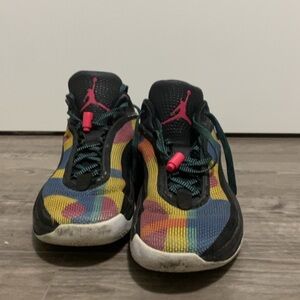 Jordan Shoes Jordan Black And White Athletic Shoes With Pink And Blue Highlights Poshmark